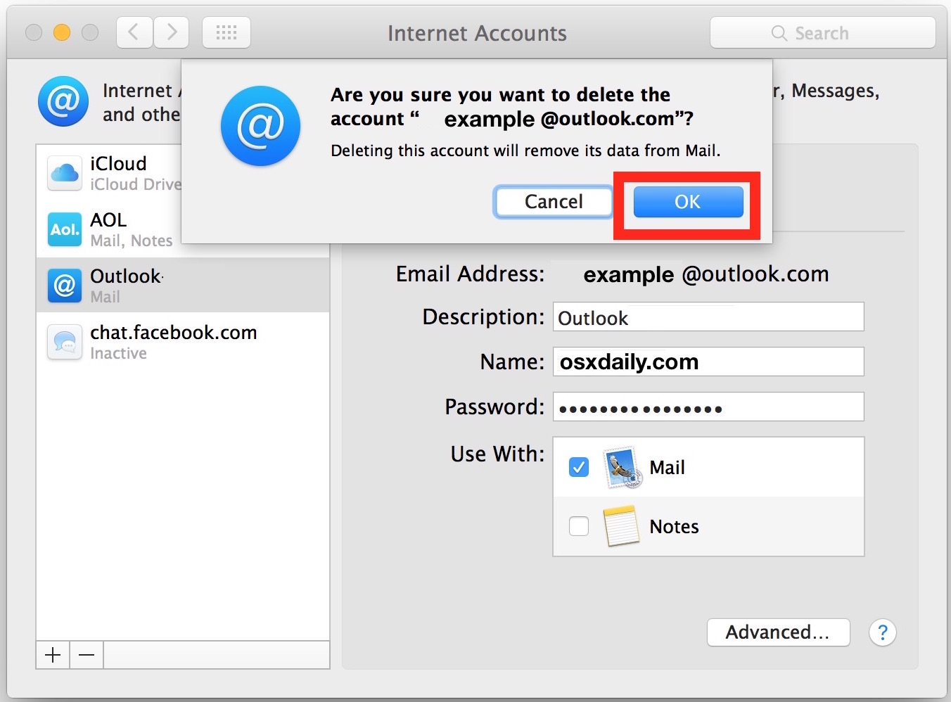 command for email on mac